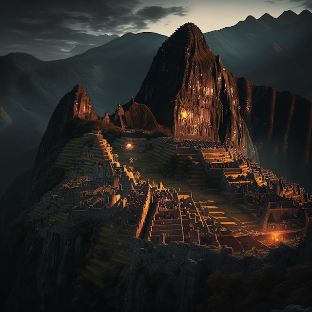 AI generated image of machu picchu